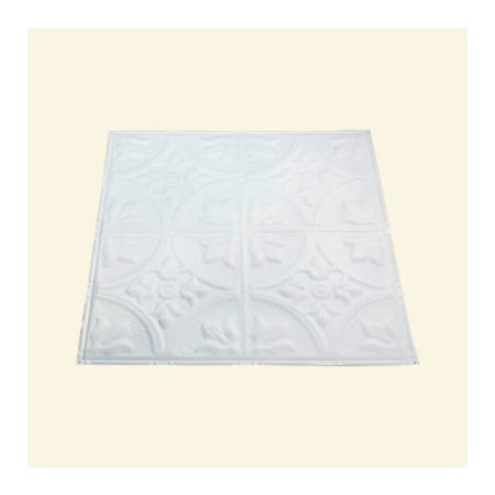 Acoustic Ceiling Products Great Lakes Tin Jamestown 2' X 2' Nail-Up Tin Ceiling Tile in Matte White - T51-01